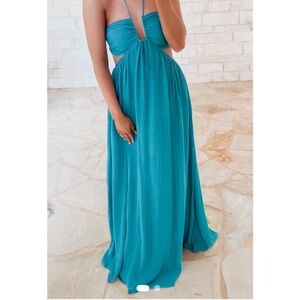 Blue cut out maxi dress. Small